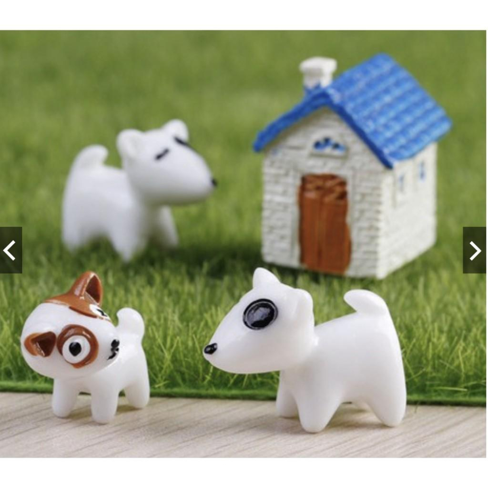 （3款）卡通 迷你 黑白 狗狗 小狗 犬 q版 牛頭梗 粉耳 黑眼圈 苔藓微景觀飾品DIY组装小擺件玩具-細節圖4