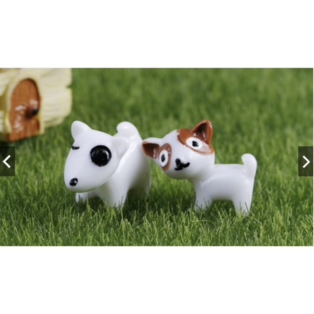 （3款）卡通 迷你 黑白 狗狗 小狗 犬 q版 牛頭梗 粉耳 黑眼圈 苔藓微景觀飾品DIY组装小擺件玩具-細節圖6
