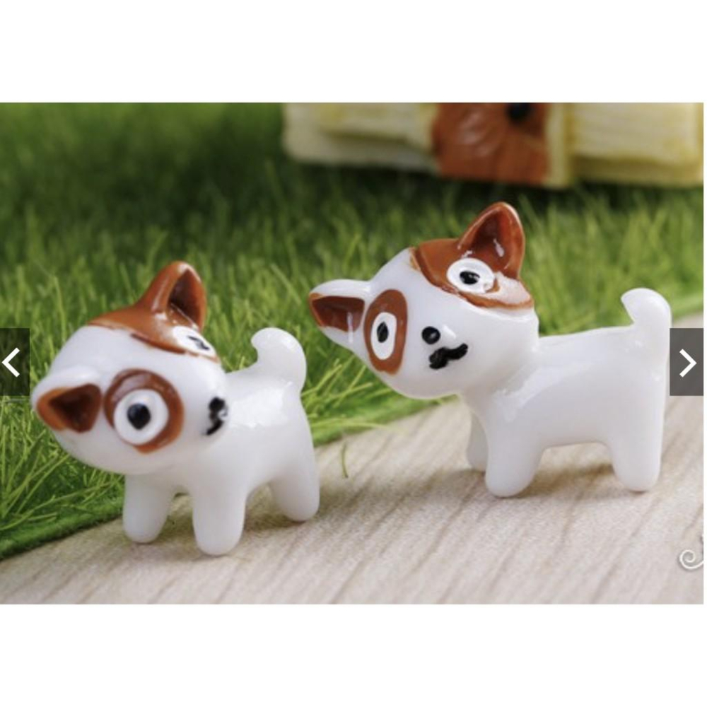 （3款）卡通 迷你 黑白 狗狗 小狗 犬 q版 牛頭梗 粉耳 黑眼圈 苔藓微景觀飾品DIY组装小擺件玩具-細節圖9