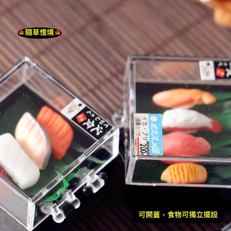 （可開蓋6件套）迷你仿真 日式 生魚片 壽司 透明盒 便當盒 握壽司 BJD 袖珍 食玩 微縮 微景觀 模型-細節圖2