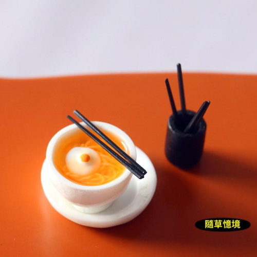 （5件套）迷你 日式 拉麵 雞蛋麵 麵線 筷子 筷筒 微縮 食玩 模型 Ob11 Dollhouse 娃娃屋配件