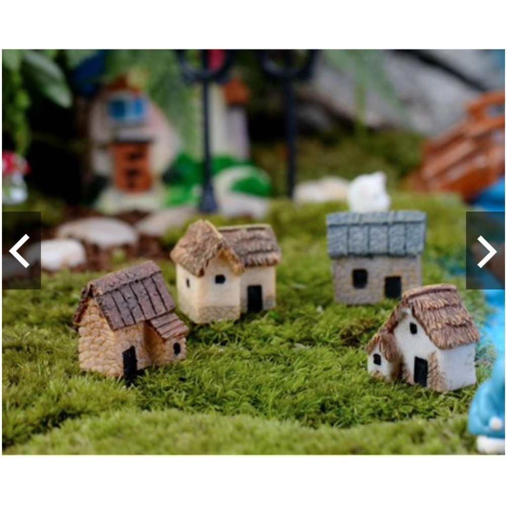 4款 單門 微型 小房子 茅草屋 茅屋 古屋 房屋 房子 古厝 苔蘚微景觀多肉花盆DIY-細節圖2