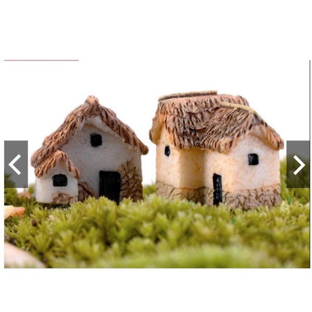 4款 單門 微型 小房子 茅草屋 茅屋 古屋 房屋 房子 古厝 苔蘚微景觀多肉花盆DIY-細節圖4