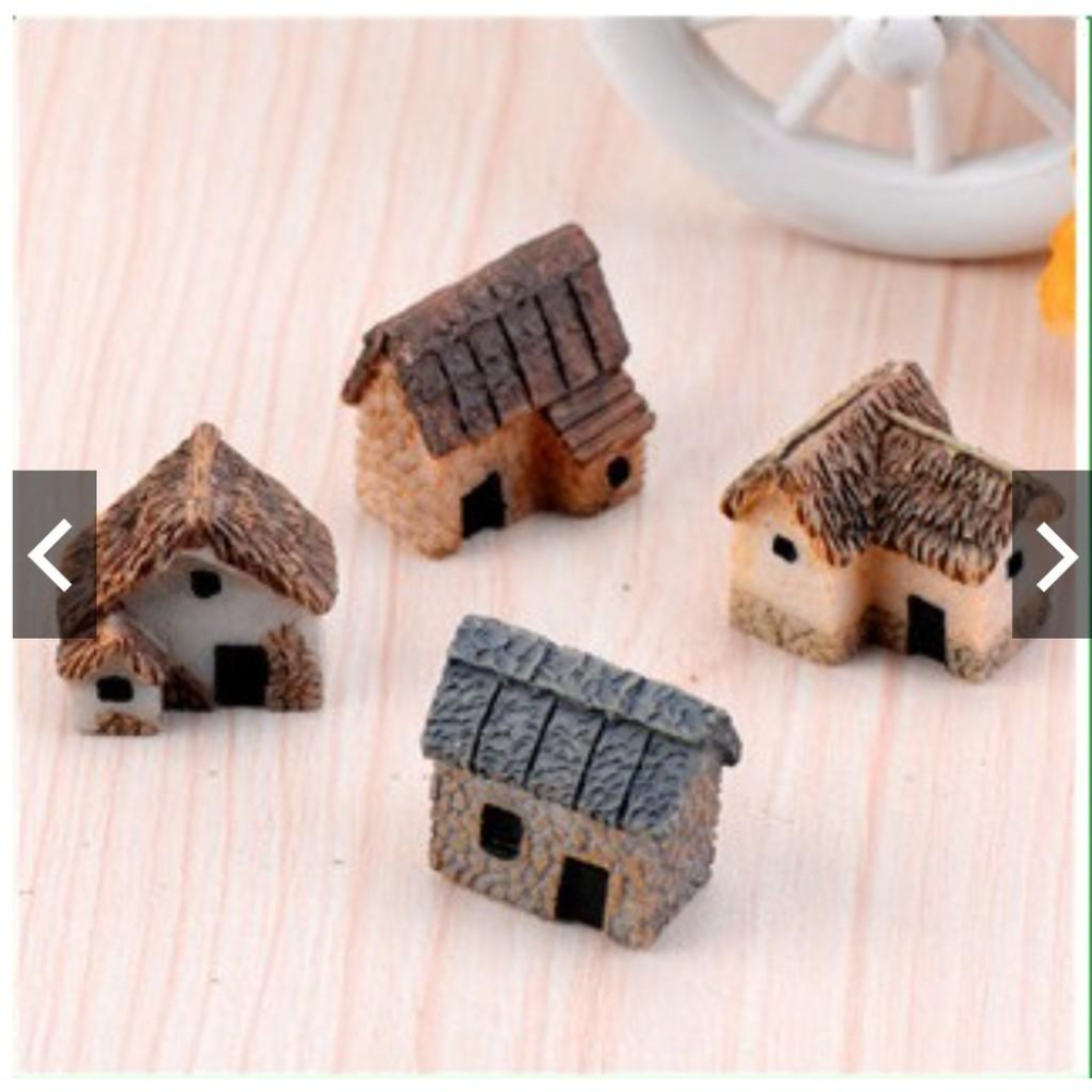 4款 單門 微型 小房子 茅草屋 茅屋 古屋 房屋 房子 古厝 苔蘚微景觀多肉花盆DIY-細節圖5
