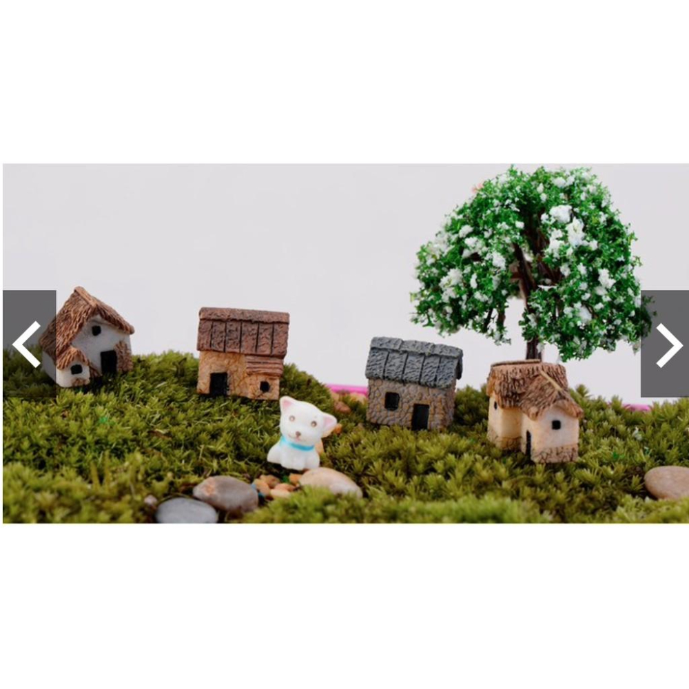 4款 單門 微型 小房子 茅草屋 茅屋 古屋 房屋 房子 古厝 苔蘚微景觀多肉花盆DIY-細節圖6