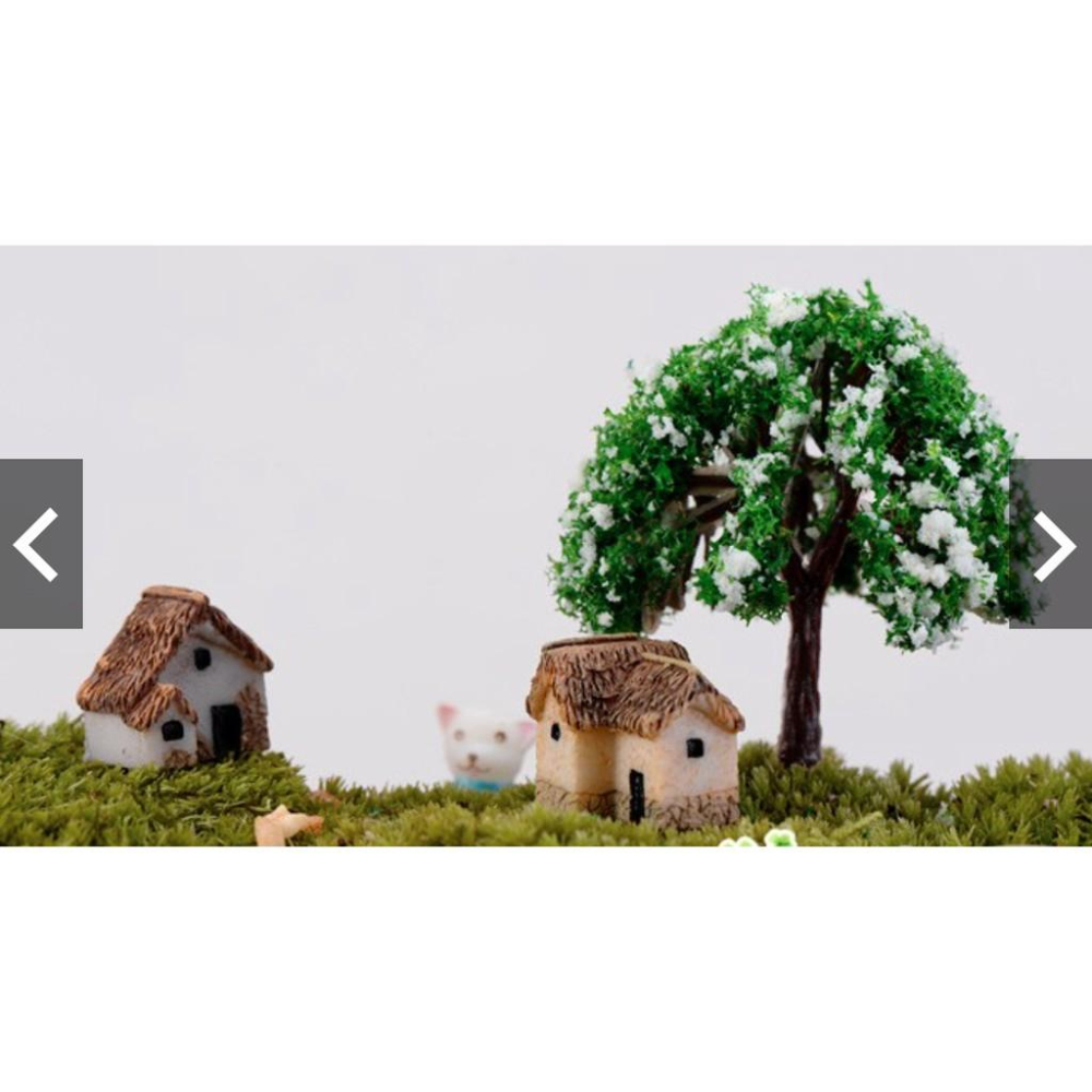 4款 單門 微型 小房子 茅草屋 茅屋 古屋 房屋 房子 古厝 苔蘚微景觀多肉花盆DIY-細節圖7