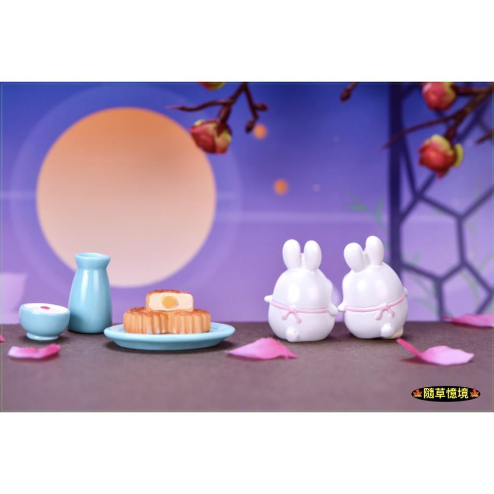 （18款）中秋節 玉兔 吃月餅 中式 月餅 兔子 抱月球 廚師兔 砧板 微景觀小擺件 中國風 樹脂工藝品-細節圖3