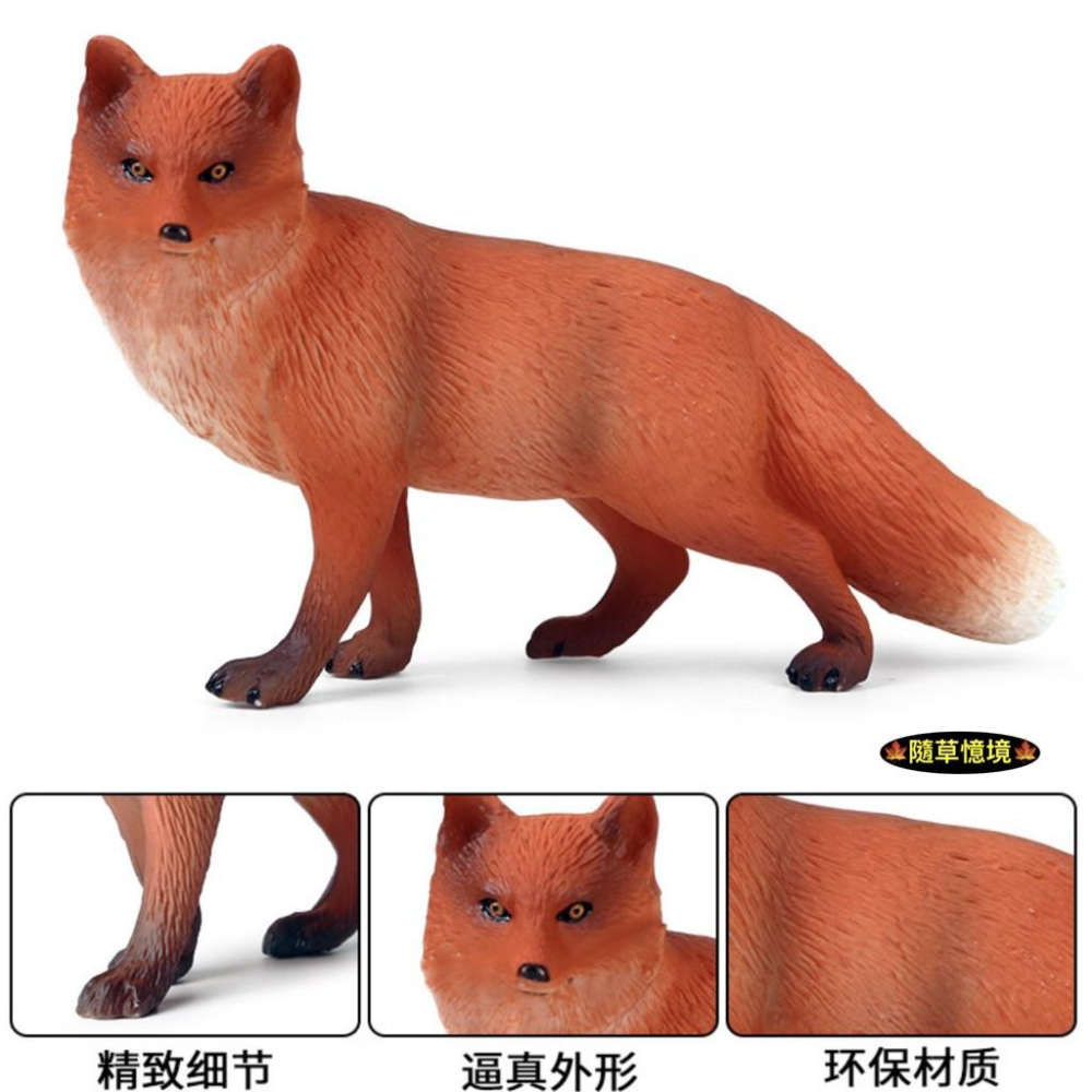 （2款高品質畫工）仿真 狐狸 大白狐 大紅狐 白狐狸 紅狐狸 動物模型 野生動物 兒童玩具 益智 SPG-細節圖3