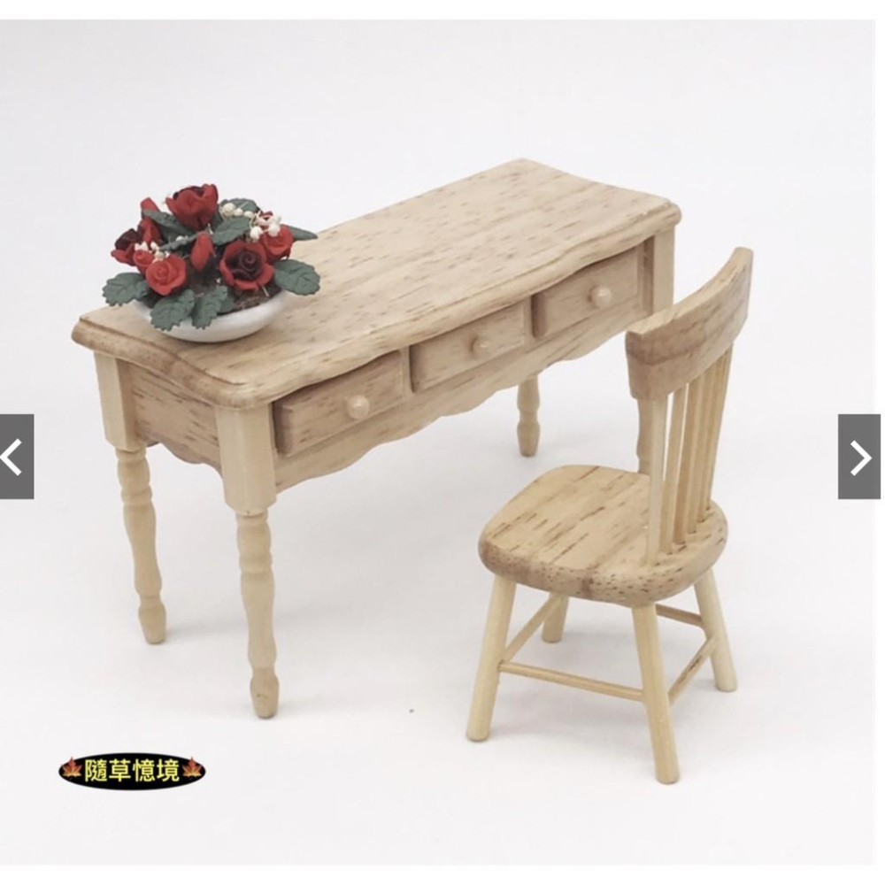 （可開抽屜）優選木質 傢具 書桌 課桌椅 桌子 椅子 書房 臥室場景 娃娃屋 微縮模型 食玩模型-細節圖8