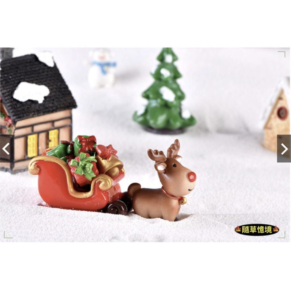 （全套5款）聖誕 麋鹿 聖誕老公公 雪橇 鹿車 火車頭 車廂 聖誕節 裝飾 微景觀 雪景擺件樹脂工藝品-細節圖6