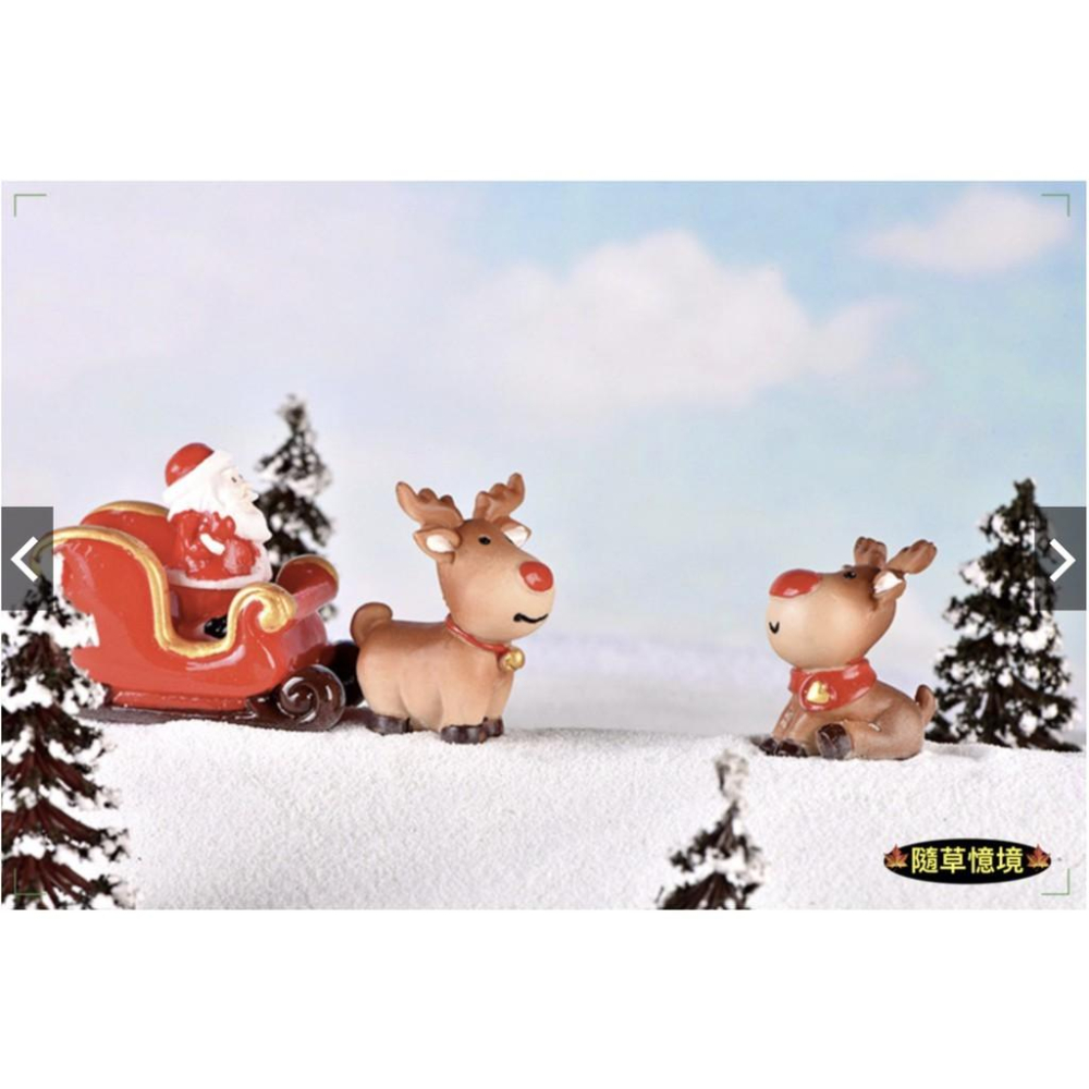 （全套5款）聖誕 麋鹿 聖誕老公公 雪橇 鹿車 火車頭 車廂 聖誕節 裝飾 微景觀 雪景擺件樹脂工藝品-細節圖8