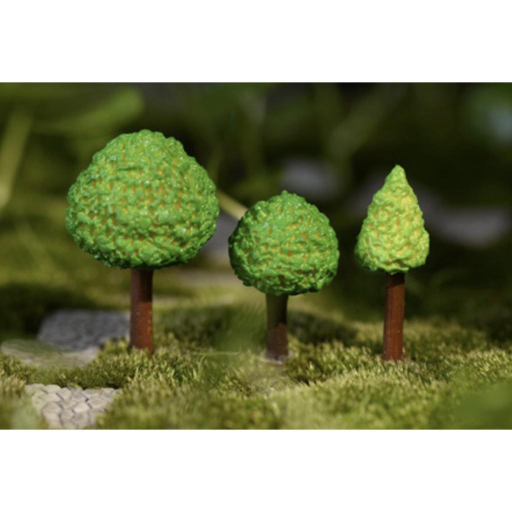 （1入/3入）卡通 綠樹 卡通樹 仿真樹 小擺件DIY材料 苔蘚微景觀擺件 飾品 多肉擺件-細節圖4