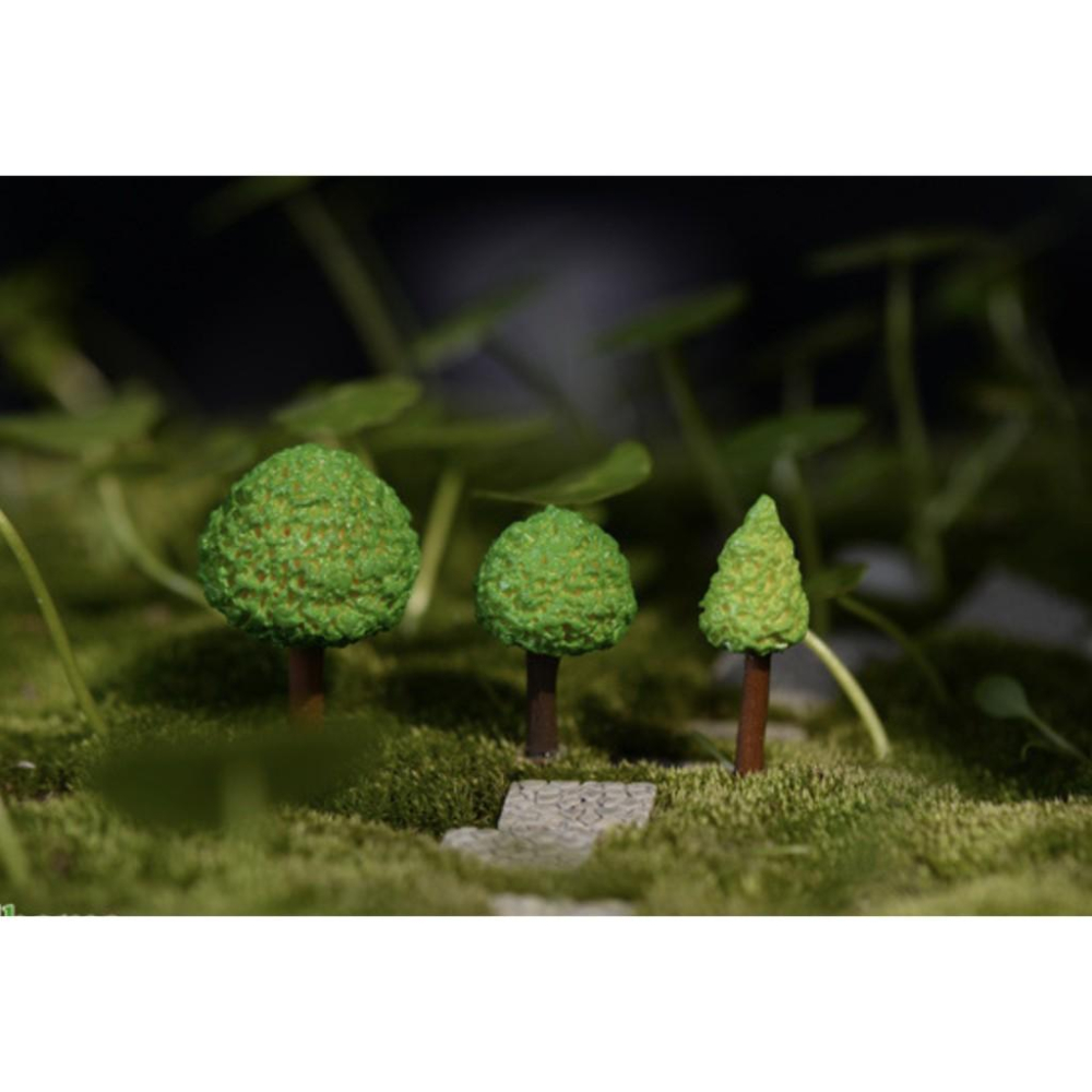 （1入/3入）卡通 綠樹 卡通樹 仿真樹 小擺件DIY材料 苔蘚微景觀擺件 飾品 多肉擺件-細節圖5