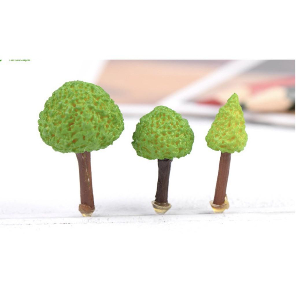 （1入/3入）卡通 綠樹 卡通樹 仿真樹 小擺件DIY材料 苔蘚微景觀擺件 飾品 多肉擺件-細節圖6
