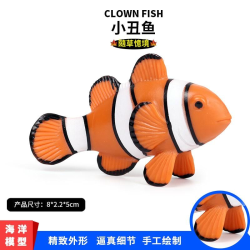 （實心）SPG 仿真 小丑魚 魚類 海水 魚缸裝飾 魚 動物模型 海洋生物 野生動物 兒童玩具 益智