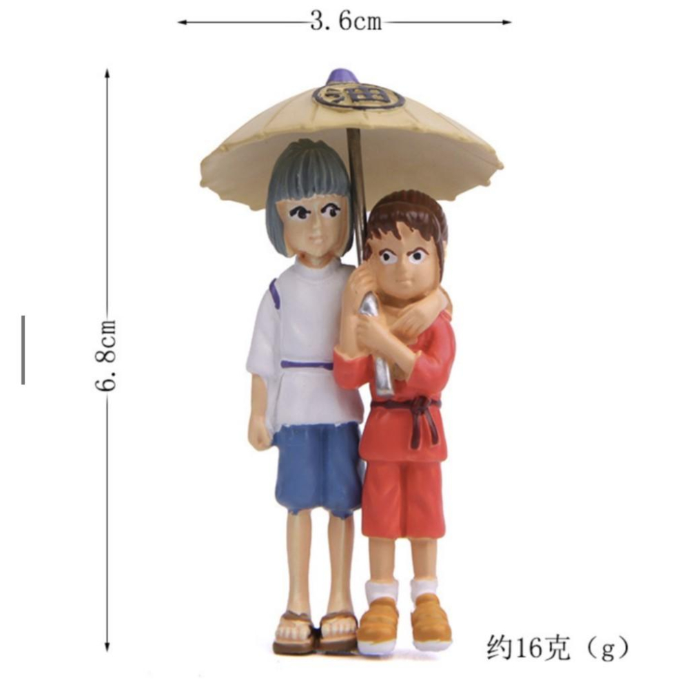 （高品質樹脂畫工） 日本 打傘 雨傘 撐傘 情侶 雨中 散步 跑步 打油傘 油傘 造景公仔-細節圖4