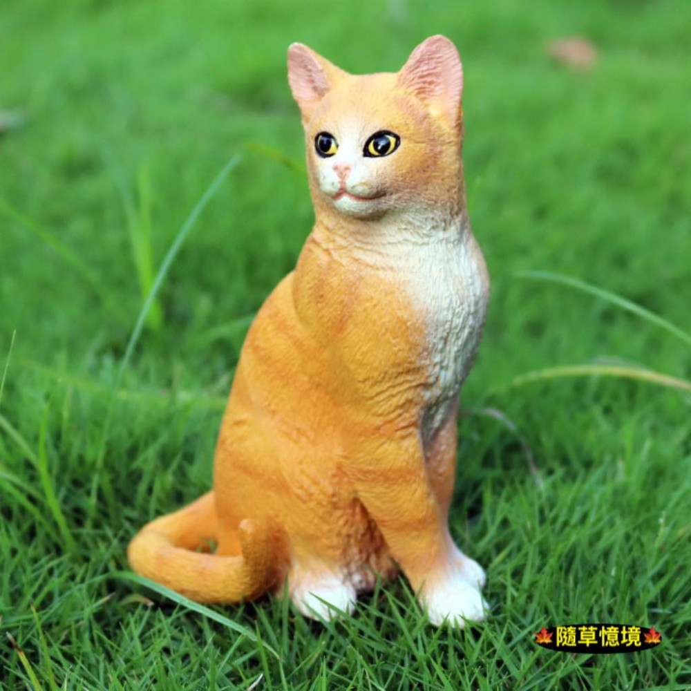 （高品質畫工）仿真 大型 黃貓 貓咪 波斯貓 貓 動物模型 野生動物 兒童玩具 益智 公仔 SPG-細節圖4
