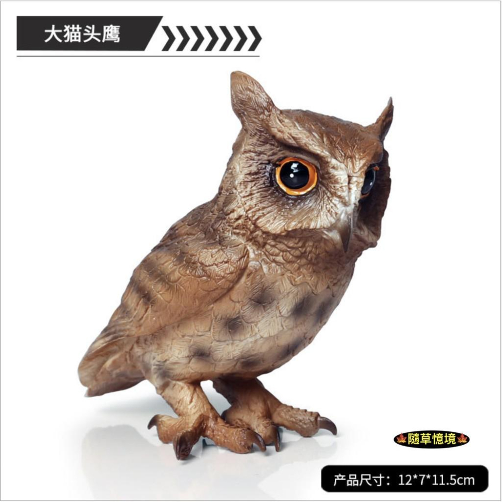 （2色款高品質）仿真 大型 貓頭鷹 owl 暗公叫 夜行 鳥禽 動物模型 野生動物 兒童玩具 益智 SPG-細節圖7