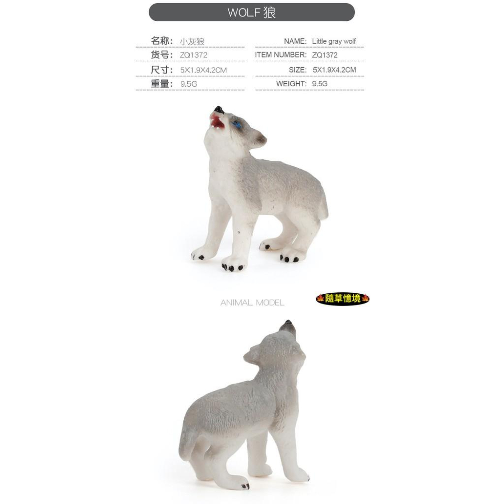 （5狼家族）仿真 灰狼 棕狼 狼仔 大灰狼 小灰狼 狼 動物模型 野生動物 兒童玩具 益智 公仔 SPG-細節圖6