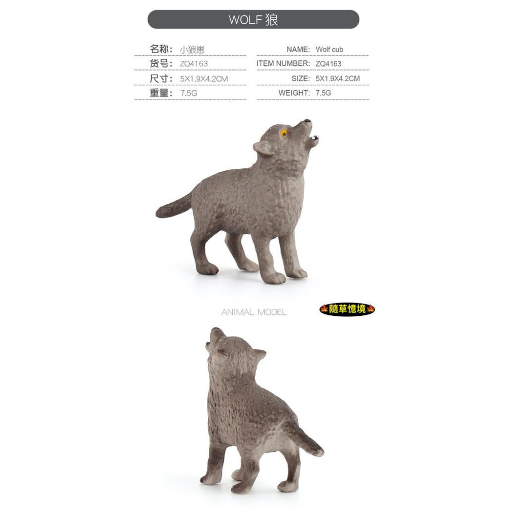 （5狼家族）仿真 灰狼 棕狼 狼仔 大灰狼 小灰狼 狼 動物模型 野生動物 兒童玩具 益智 公仔 SPG-細節圖7