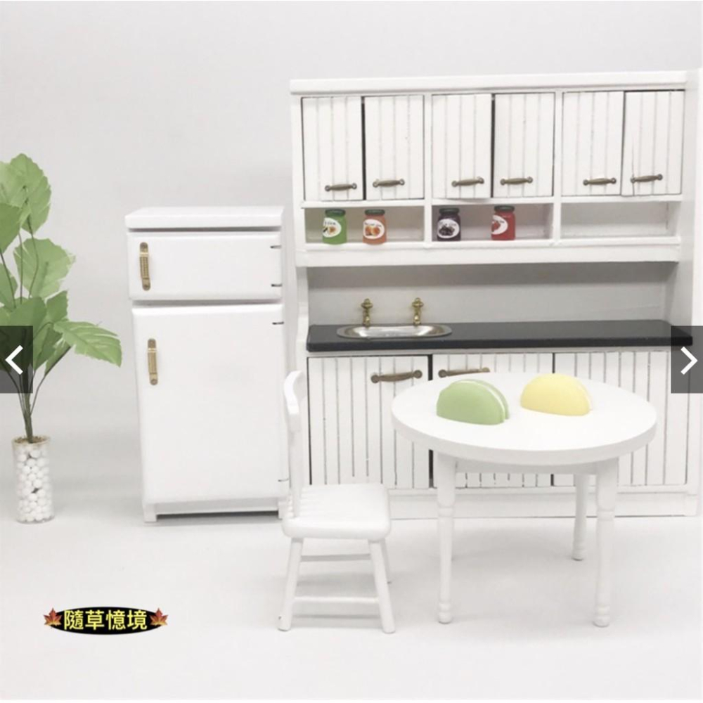 （木質手作，可開門）迷你 仿真 電冰箱 冰箱 冰櫃 食玩 娃娃屋 模型 微縮場景-細節圖3