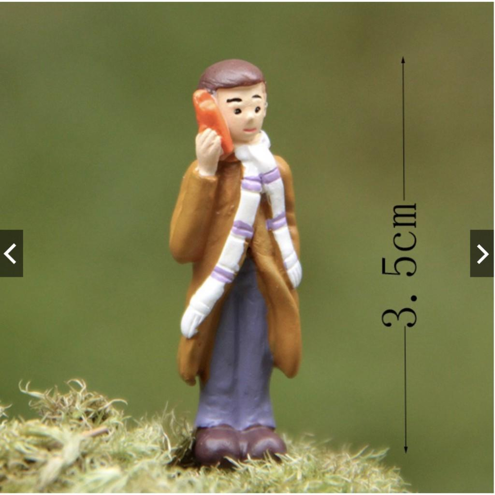 （高品質樹脂）非誠勿擾 米樂 情侶 電話亭 場景 DIY百搭微景觀造景公仔-細節圖5