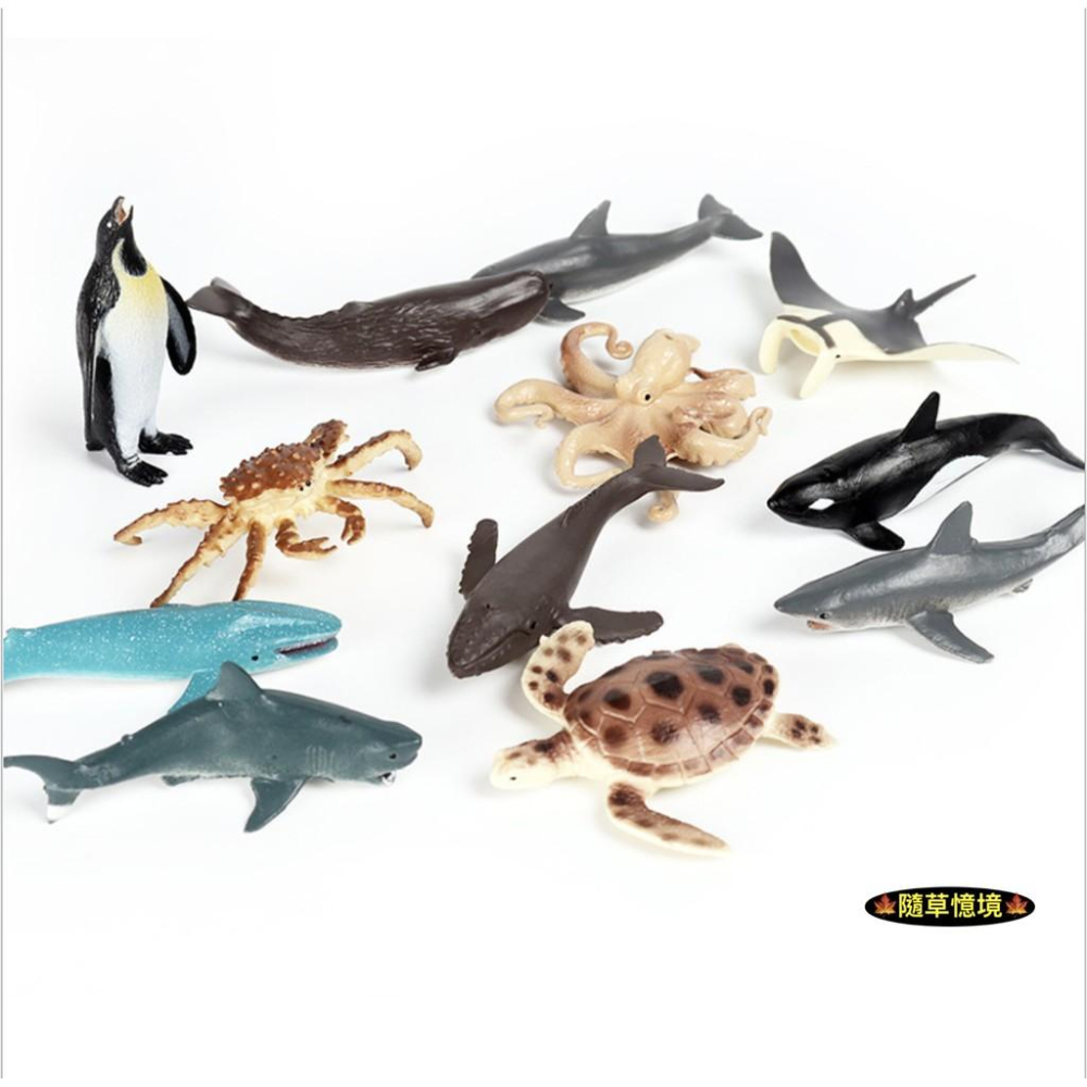 （12款迷你）JS 海洋生物 企鵝 螃蟹 八爪魚 鯨魚 海豚 海龜 鯊魚 海豚 野生動物 益智 SPG-細節圖7