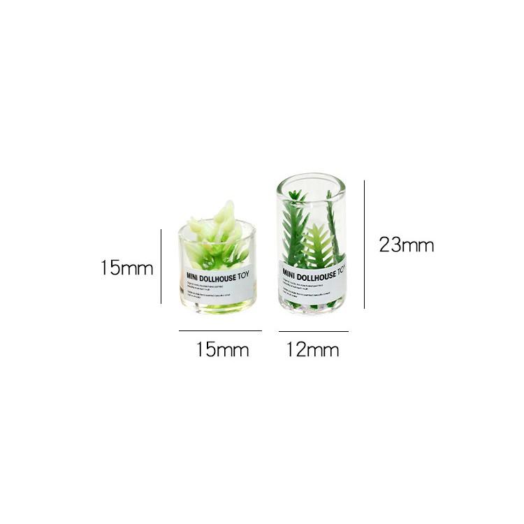 （6款高透玻璃）迷你仿真 玻璃瓶 綠植 盆裁 花瓶 花盆 K516 BJD 袖珍 食玩 微縮場景 微景觀-細節圖9