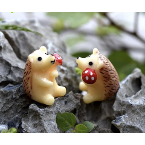 （1入/3入）拿蘑菇 刺蝟 刺猬 苔蘚微景觀 多肉植物擺件 玩偶擺件 DIY材料