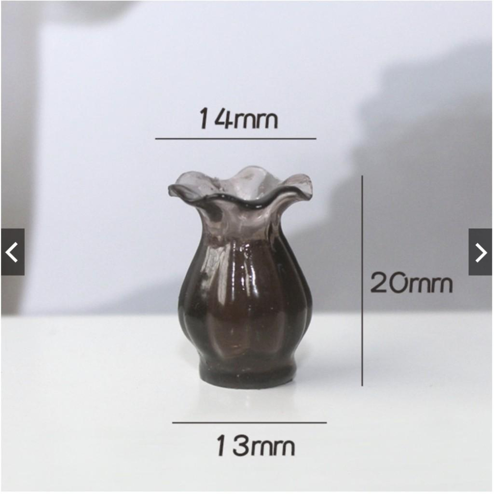 （5款）F117 迷你仿真 玻璃花邊 花瓶 適用 食玩 模型 微縮場景 微景模型 擺件-細節圖9
