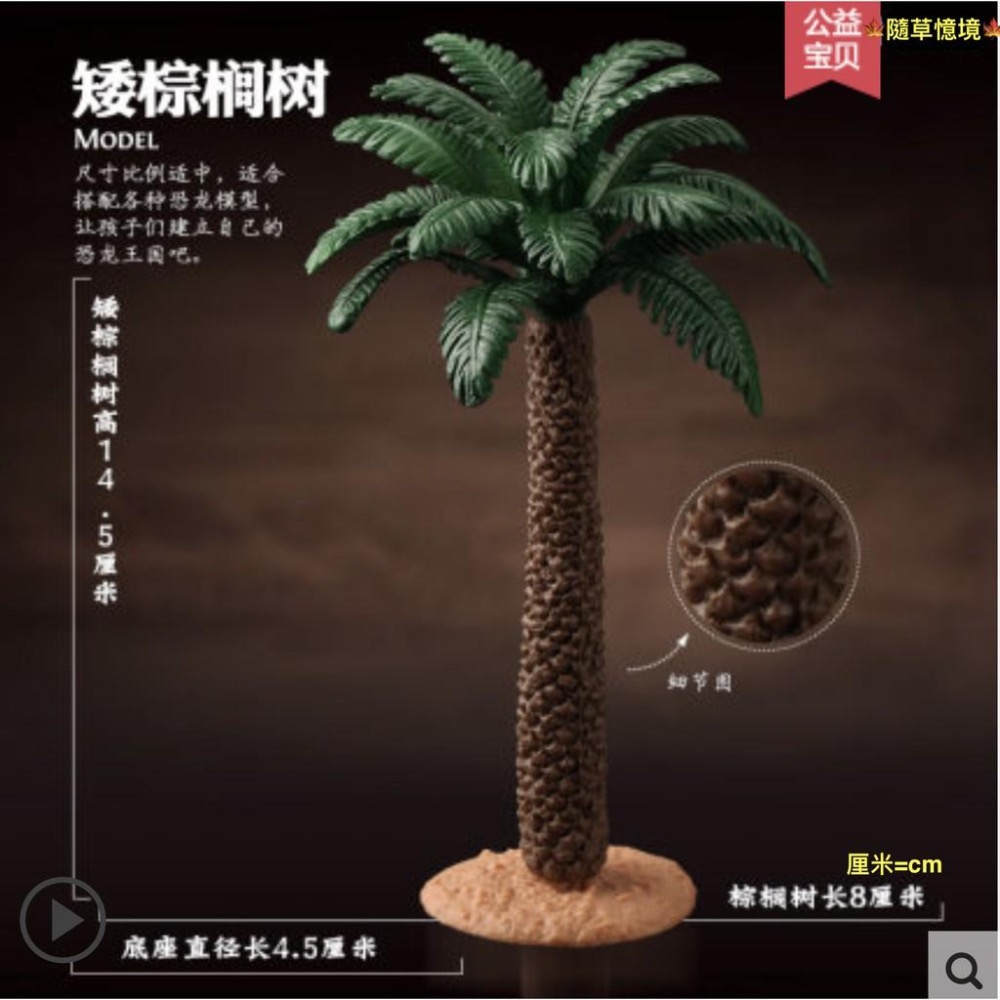 （大號7款）仿真樹 森林 椰樹 棕櫚 草叢 鐵樹 樹木 大樹 沙盤 樹林 古代 植物 野生動物 模型-細節圖5