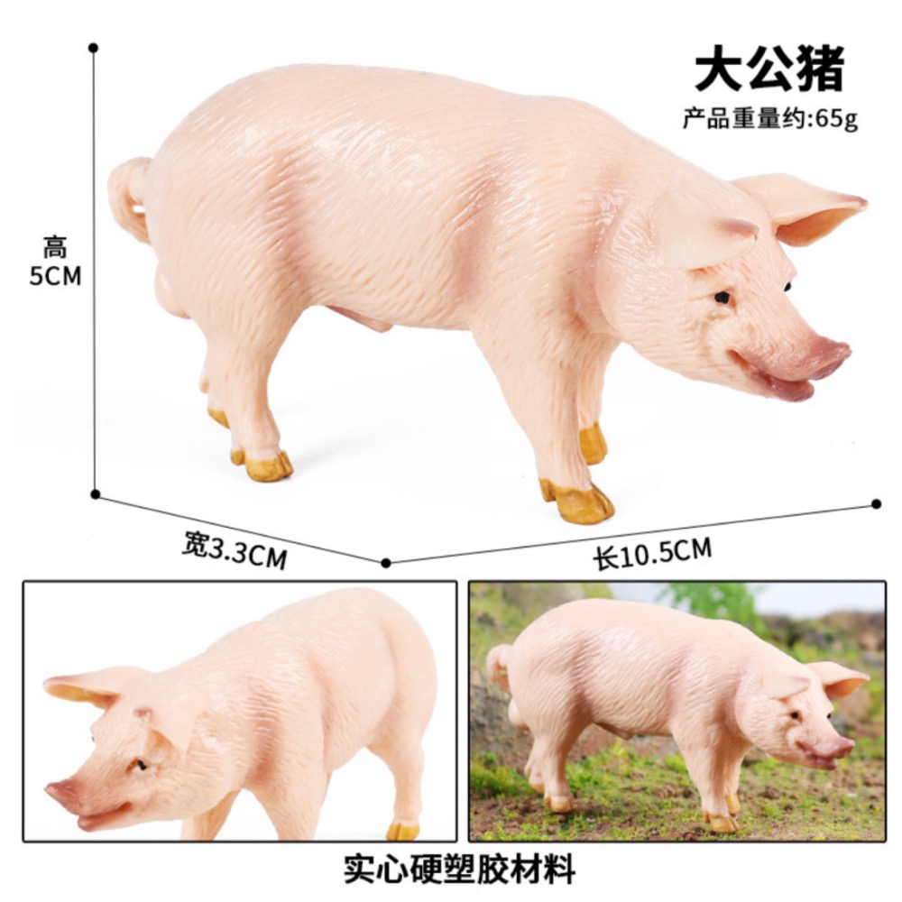 （6款）SPG 仿真 豬公 母豬 小豬 越南豬 花豬 迷你豬 實心 動物模型 野生動物 兒童玩具 益智-規格圖10
