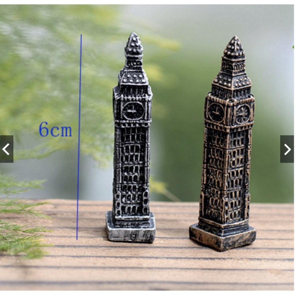 （1入/2入）英國 大笨鐘 英倫鐘 歐風 裝飾 鐵塔 苔蘚微景觀生態瓶裝飾品  DIY組裝擺件-細節圖2
