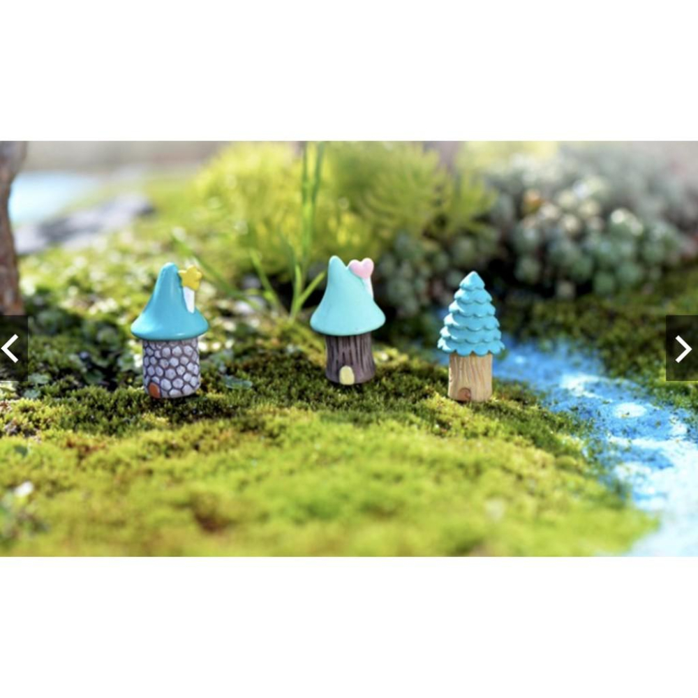 （3入）卡通樹屋房子 樹屋 微景觀擺件 樹脂工藝品  DIY造景飾品 配件素材-細節圖4