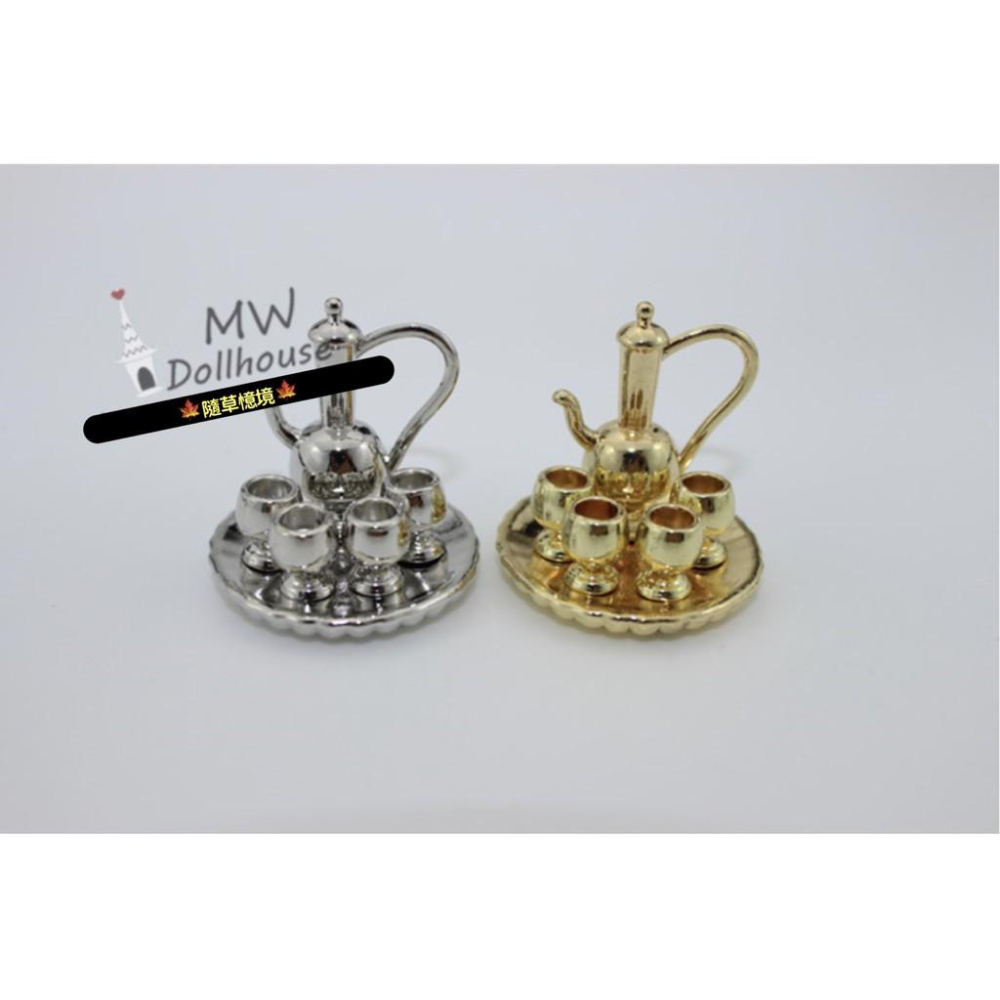 （3色款）迷你 圓盤 茶具 d231 茶壺 歐式 貴族 合金材質 微縮模型 食玩模型 微縮場景-細節圖6