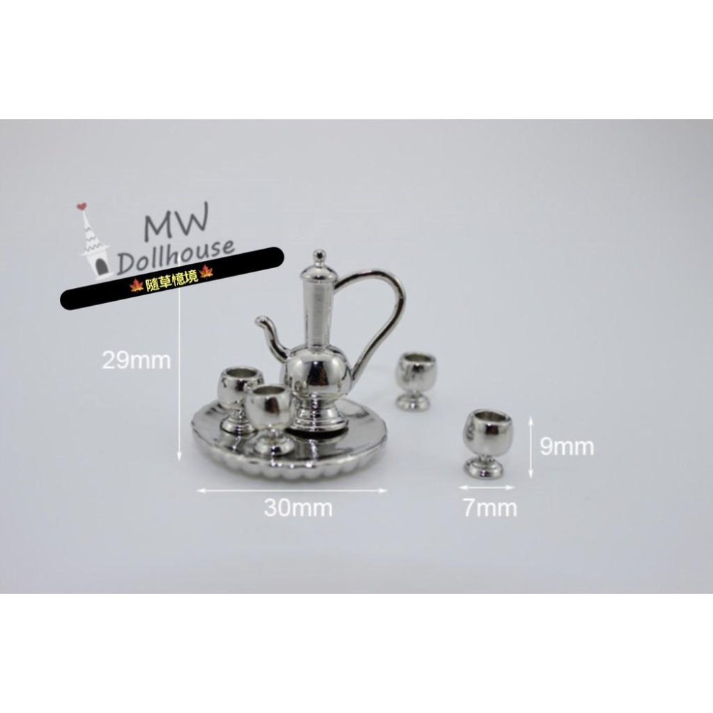 （3色款）迷你 圓盤 茶具 d231 茶壺 歐式 貴族 合金材質 微縮模型 食玩模型 微縮場景-細節圖7