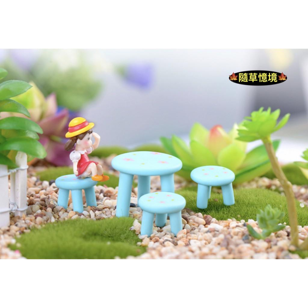 （多款大/小）表情 桌椅 板凳 桌子 椅子 微景觀仿真卡通場景 帶表情 笑臉 椅子 樹脂工藝品-細節圖2