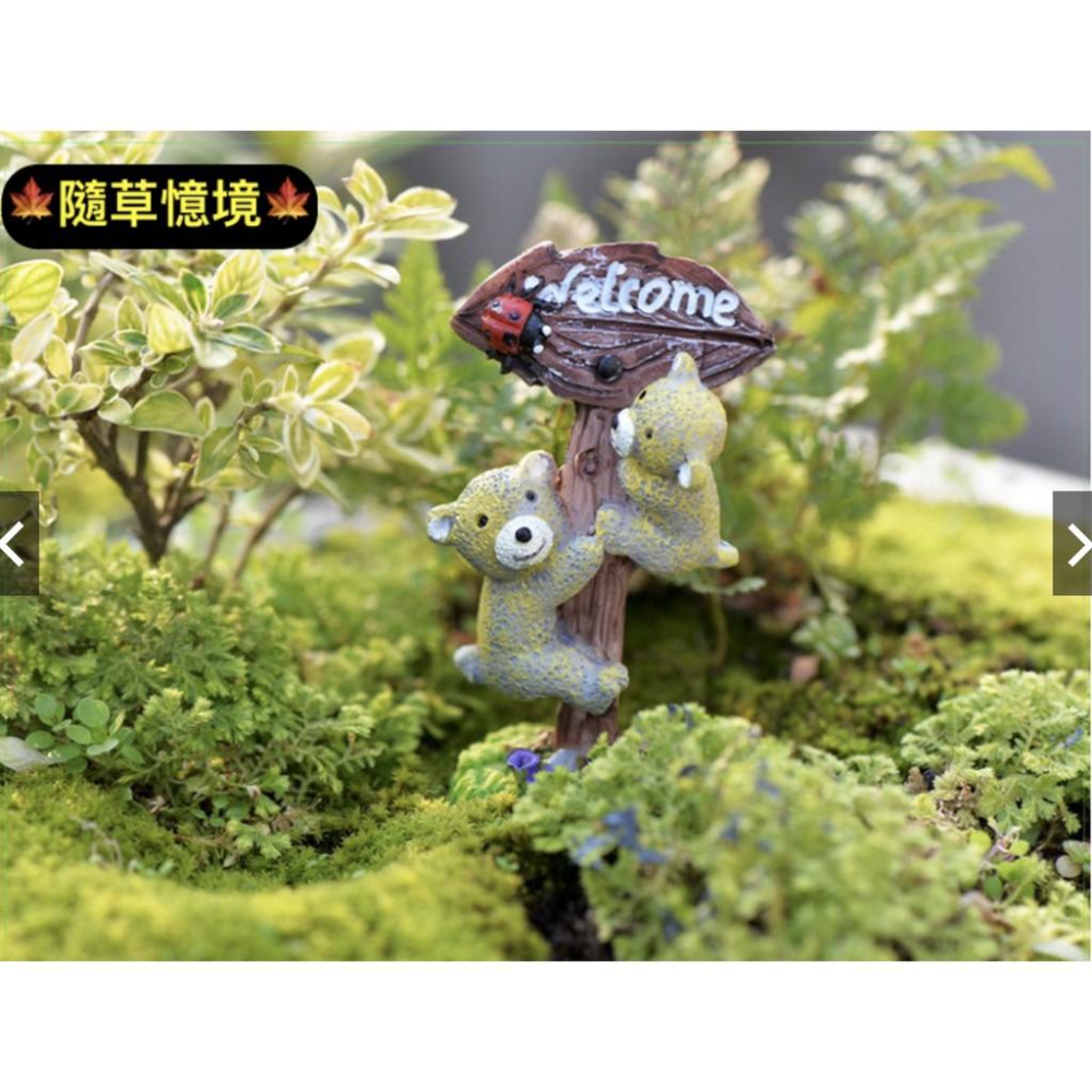 熊抱 小熊指路牌 苔蘚微景觀 樹脂工藝品 多肉植物擺件  小擺件DIY材料-細節圖7