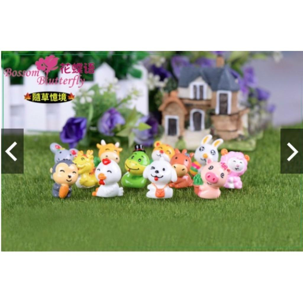 Q版（12入全套） 十二生肖 中國 生肖 動物 鼠 牛 虎 兔 龍 蛇 馬 羊 猴 雞 狗 豬 可愛 微景觀擺件-細節圖4