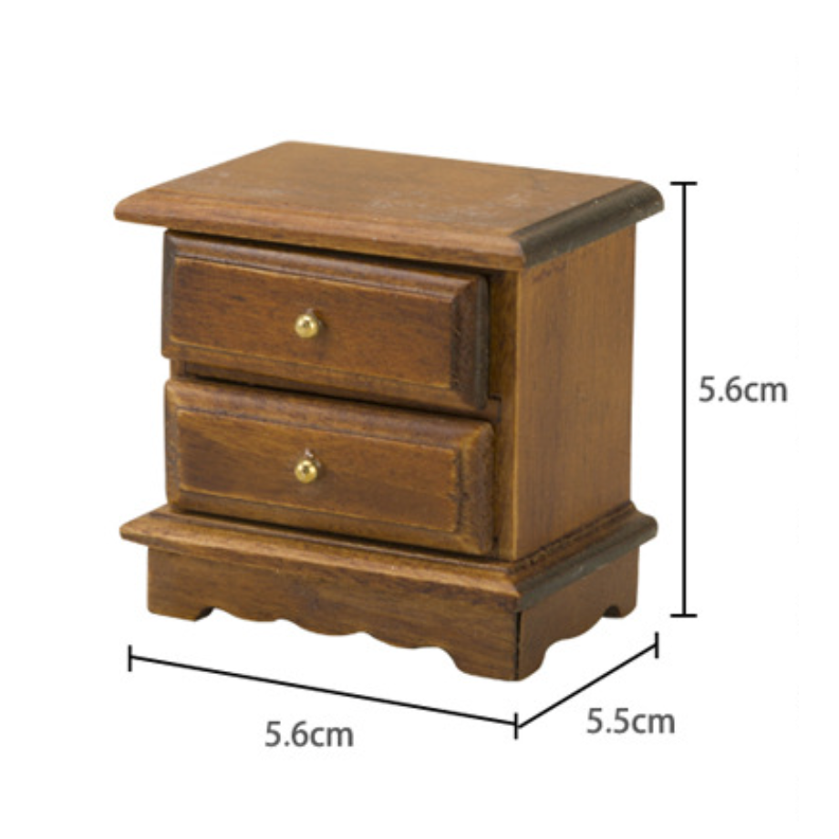 （3色可開抽屜）迷你仿真 床頭櫃 抽屜櫃 櫃子 邊櫃 櫃子 dollhouse 袖珍 食玩 微縮場景 微景觀模型-細節圖2