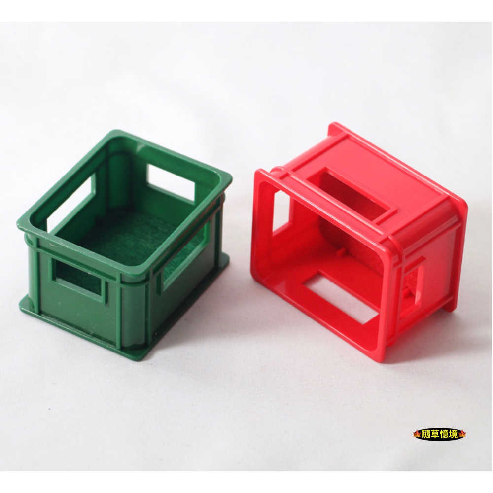 （2款）飲料 籃子 塑膠籃 啤酒籃 汽水籃 啤酒框 飲料框 娃娃屋 袖珍 食玩 微縮場景 微景觀 模型-細節圖2