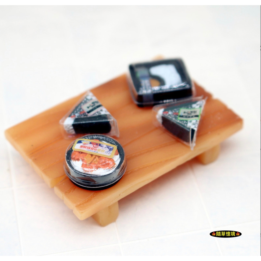 2件套迷你仿真 日式 三角飯團 飯團 壽司 便當 盒飯 桌台 桌子 娃娃屋 袖珍 食玩 微縮 微景觀 模型-細節圖2