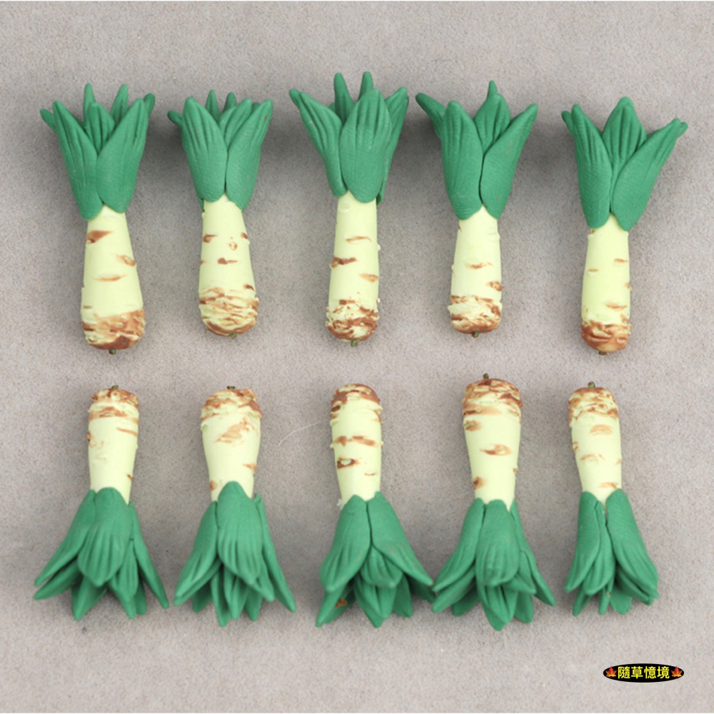 （高檔1入/5入）迷你仿真 萵苣 筍 青菜 白蘿蔔 硬質 手工粘土 娃娃屋 袖珍 微縮 食玩 微景觀 模型-細節圖4