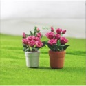 （2款高品質擬真）迷你 粉玫瑰 花盆 玫瑰花 盆栽 K129 微縮模型 食玩模型 微縮場景-規格圖5