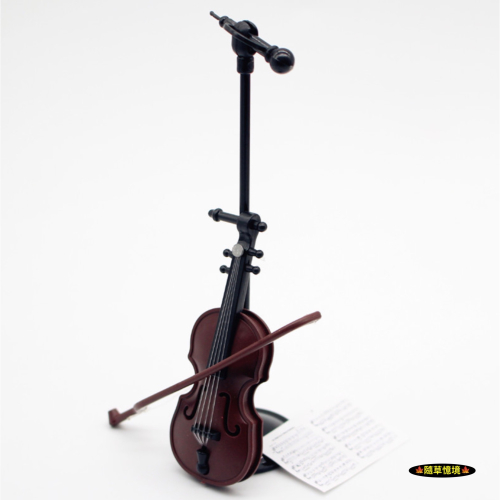 （3款套組）迷你仿真 麥克風 樂譜 大提琴 提琴 吉他 歌手 KTV 樂器 娃娃屋 袖珍 微縮 食玩 微景觀 模型