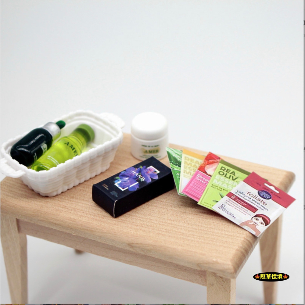 （10件套）迷你仿真 面膜 香水 保養液 乳液 綿羊油 化妝品 保養品 浴室用品 娃娃屋 袖珍 微縮 微景觀 模型-細節圖5