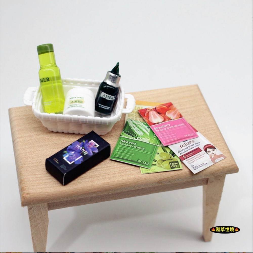 （10件套）迷你仿真 面膜 香水 保養液 乳液 綿羊油 化妝品 保養品 浴室用品 娃娃屋 袖珍 微縮 微景觀 模型-細節圖6