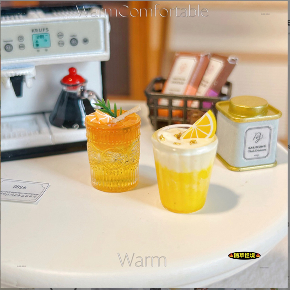（1入/3入）迷你仿真 蜜香 水果茶 橙C 橙香 肉桂 茶飲 飲料 飲品 I338 娃娃屋 袖珍 微縮 食玩 微景觀模型-細節圖10