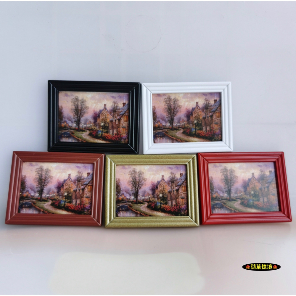 （金屬框）迷你仿真 歐式 油畫 名畫 山水畫 鄉間 風景畫 掛畫 娃娃屋 袖珍 微縮 食玩 微景觀 模型-細節圖4
