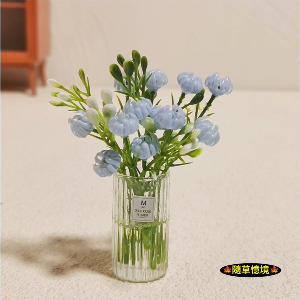 （四款）迷你仿真 桌花 花束 水培 盆栽 K158 花盆 花瓶 盆景 娃娃屋 袖珍 食玩 微縮 微景觀 模型-細節圖6